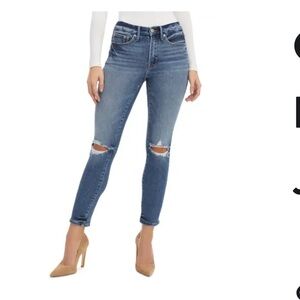 Good American good legs ripped high waist skinny cigarette legs jeans